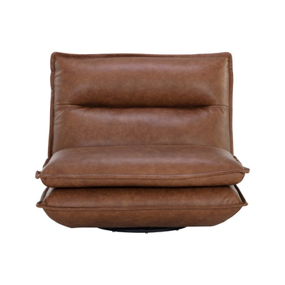 Sunpan Colson Swivel Armless Chair Cognac Leather