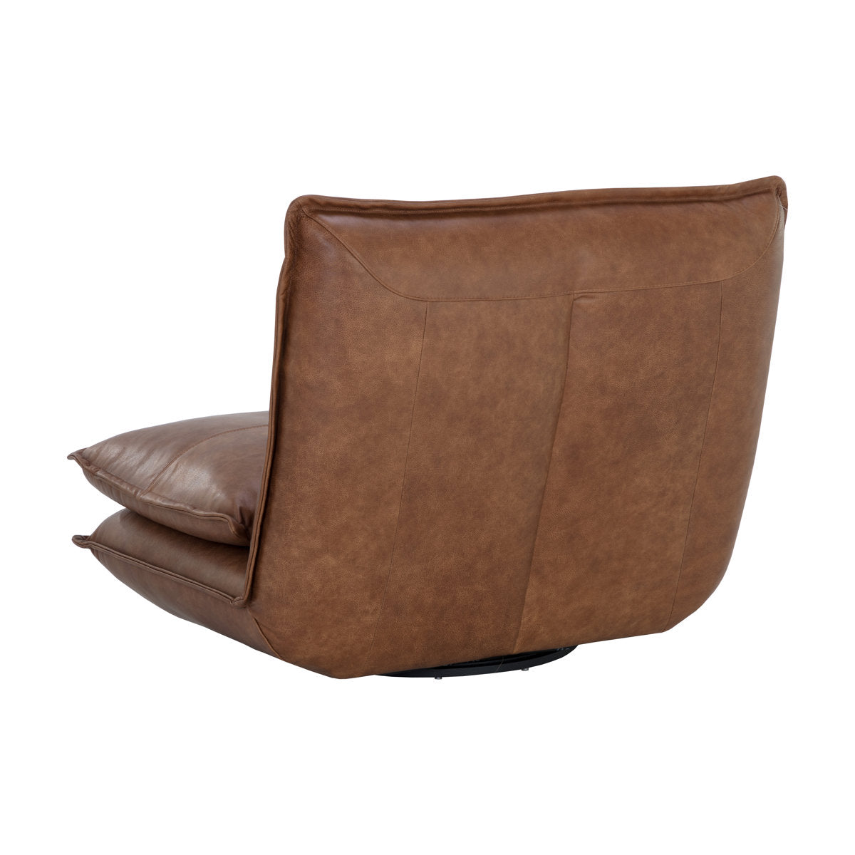 Sunpan Colson Swivel Armless Chair Cognac Leather