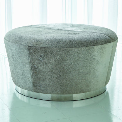 Studio A Home Tapered Ottoman Grey Hair On Hide