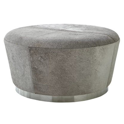 Studio A Home Tapered Ottoman Grey Hair On Hide