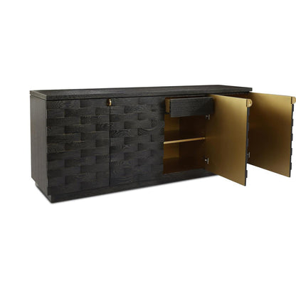 Tessere Four-Door Credenza, Limed