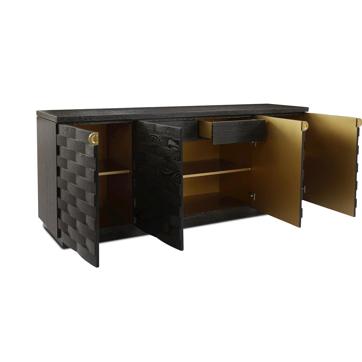 Tessere Four-Door Credenza, Limed