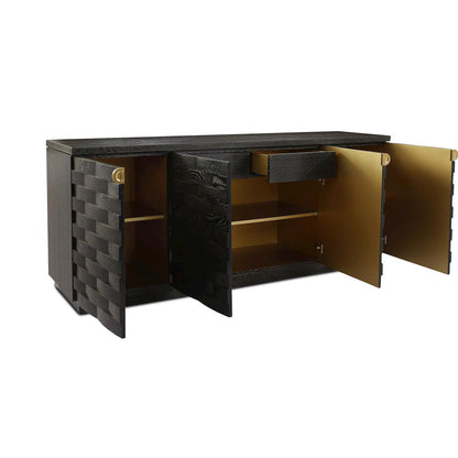 Tessere Four-Door Credenza, Limed