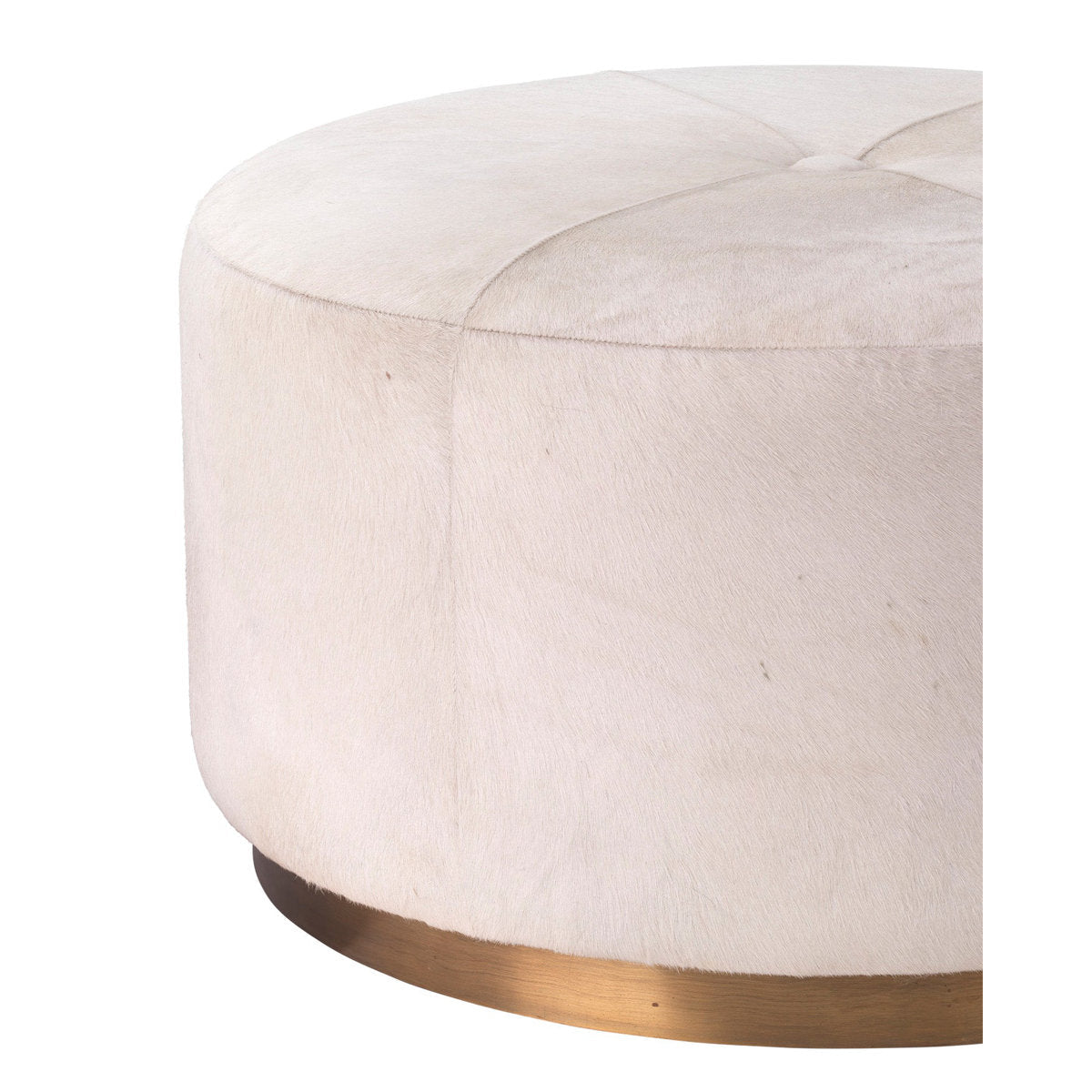 Jamie Young Company Thackeray 30 Wide Round Pouf Ottoman With Storage