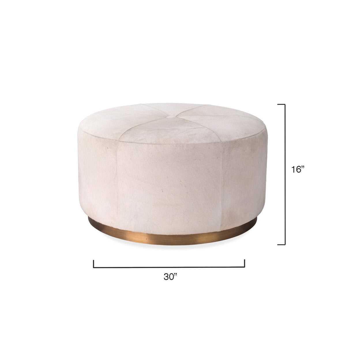 Jamie Young Company Thackeray 30 Wide Round Pouf Ottoman With Storage