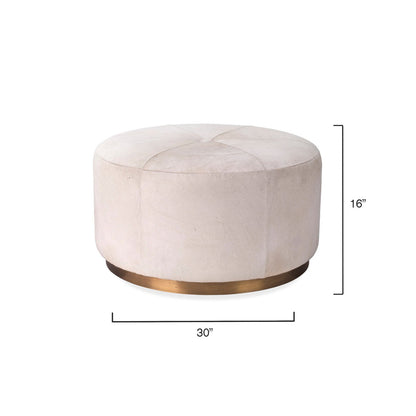 Jamie Young Company Thackeray 30 Wide Round Pouf Ottoman With Storage