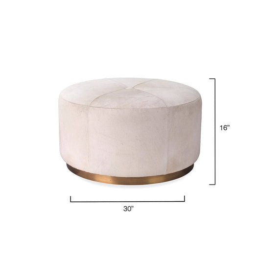 Jamie Young Company Thackeray 30 Wide Round Pouf Ottoman With Storage