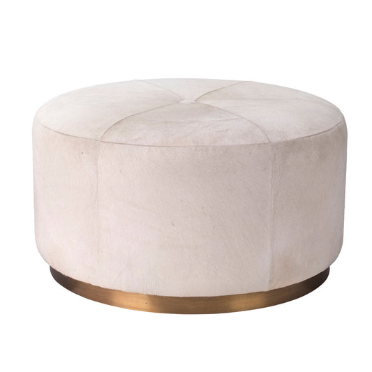 Jamie Young Company Thackeray 30 Wide Round Pouf Ottoman With Storage