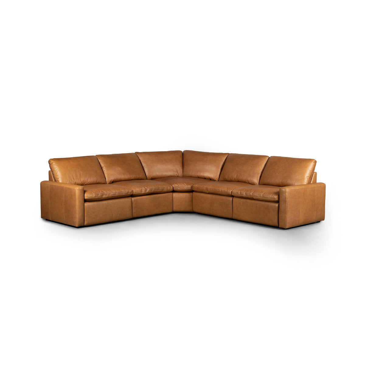 Four Hands Tillery Sonoma Butterscotch 5 Piece Leather Reclining Sectional