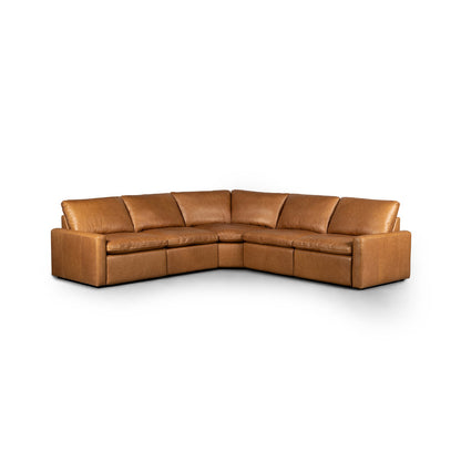 Four Hands Tillery Sonoma Butterscotch 5 Piece Leather Reclining Sectional
