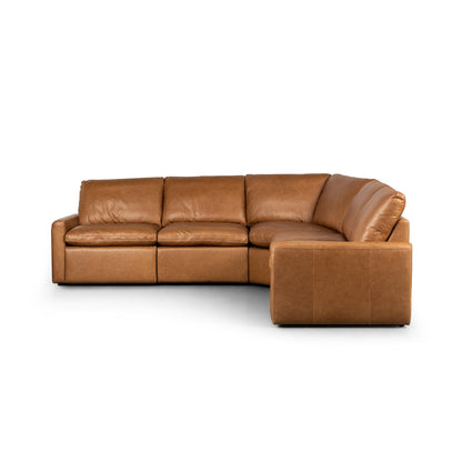 Four Hands Tillery Sonoma Butterscotch 5 Piece Leather Reclining Sectional