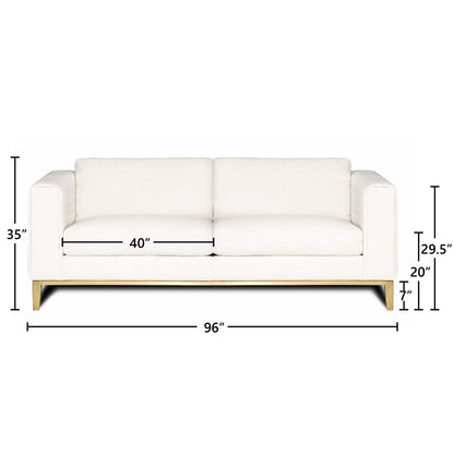 Eleanor Rigby Tobi 96 Genuine Leather Square Arm Sofa