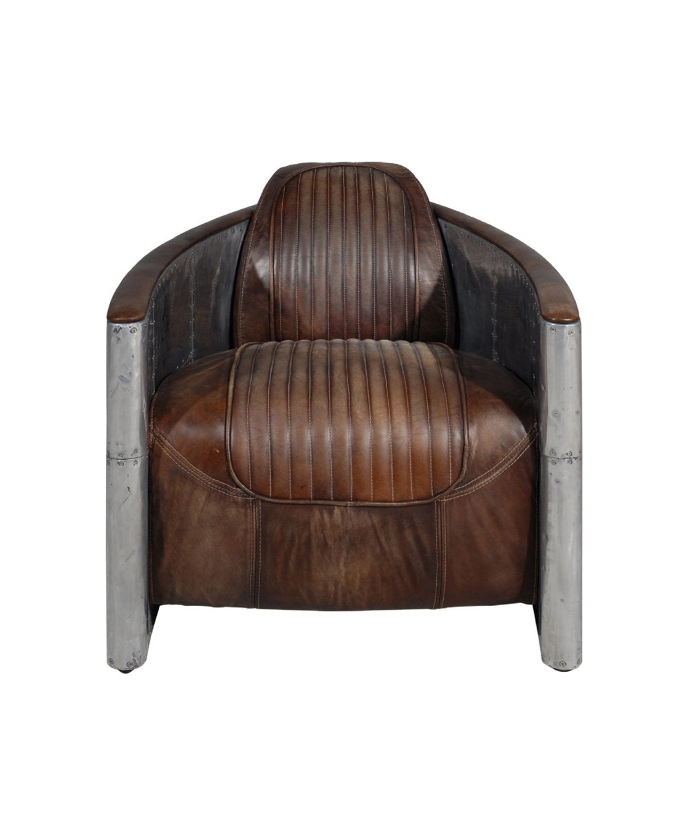 Tomcat Leather Barrel Chair