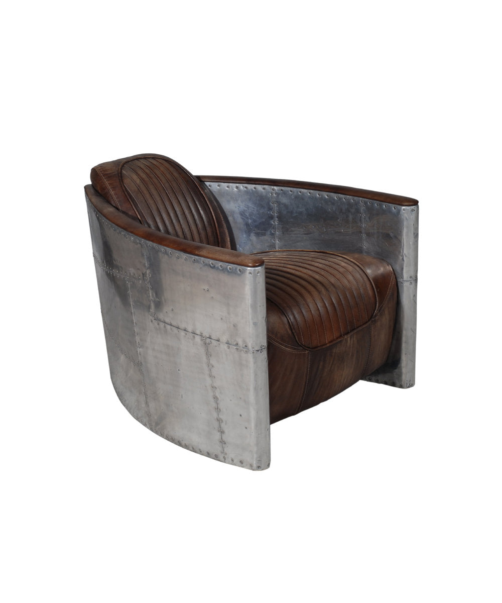 Tomcat Leather Barrel Chair