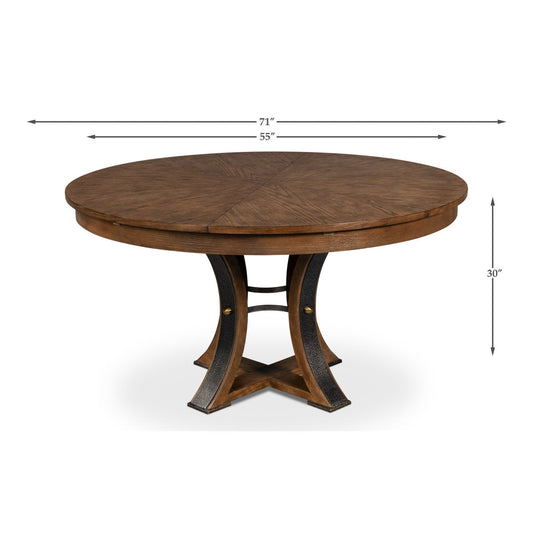 Tower Round Solid Oak Dining Table