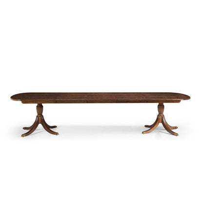 Traditional 12 Foot Double Pedestal Mahogany Dining Table For Seating 14 People