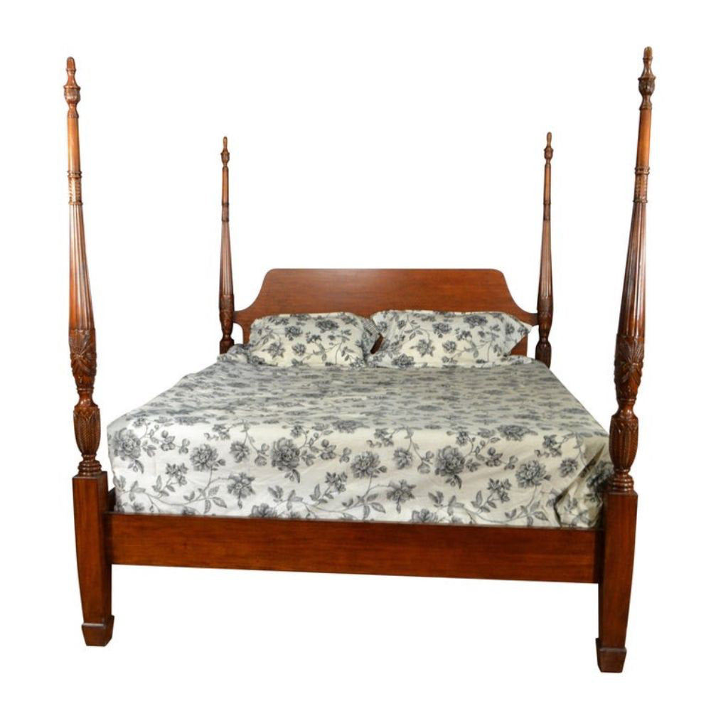 Traditional Rice Carved Poster Bed