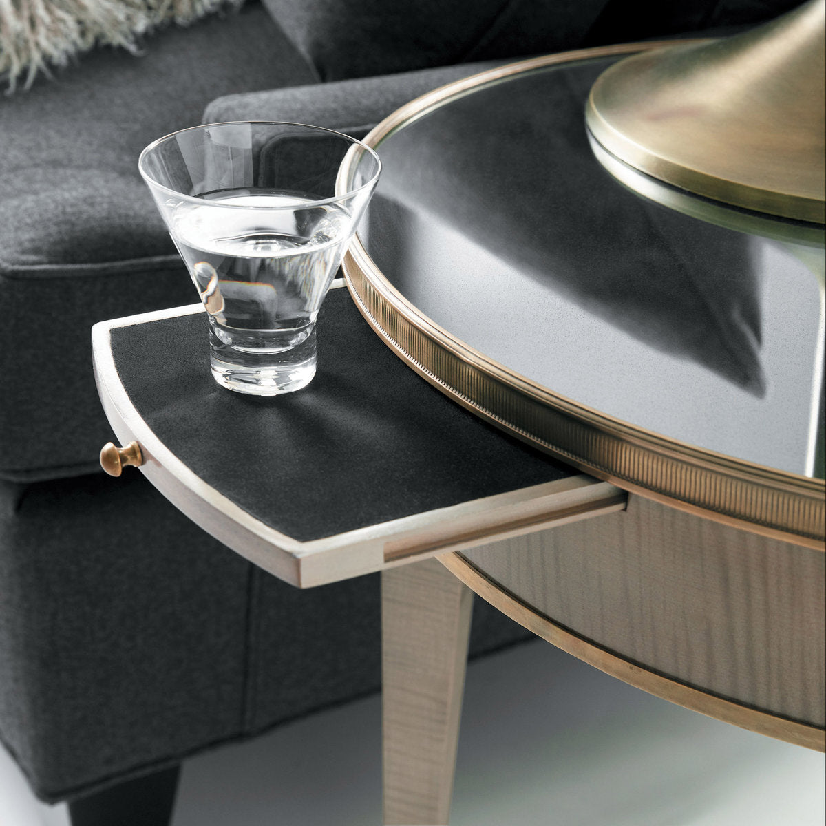 Modern History Home Tuxedo End Table With Storage