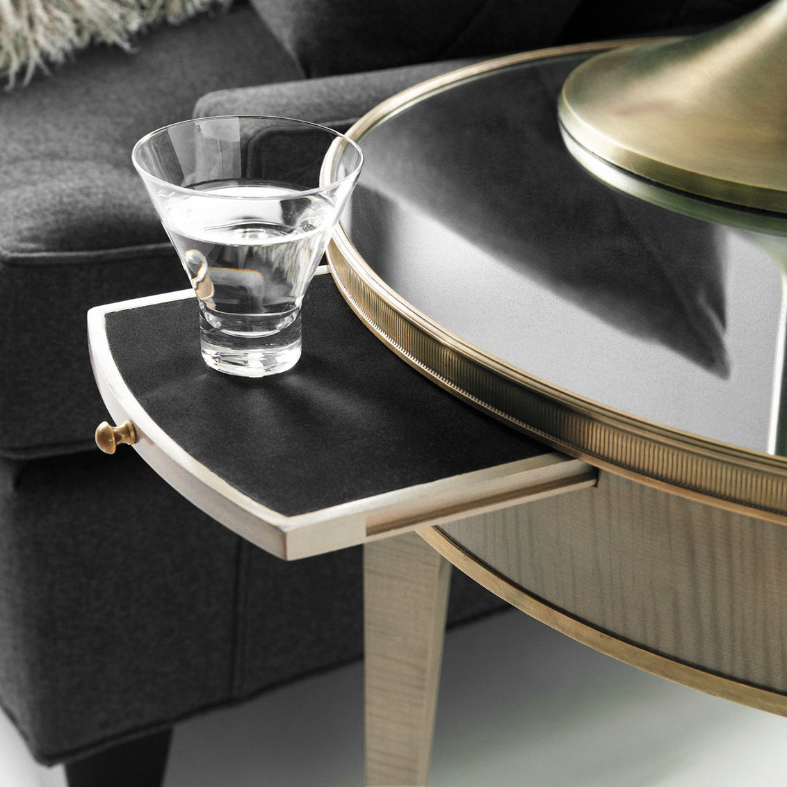 Modern History Home Tuxedo End Table With Storage