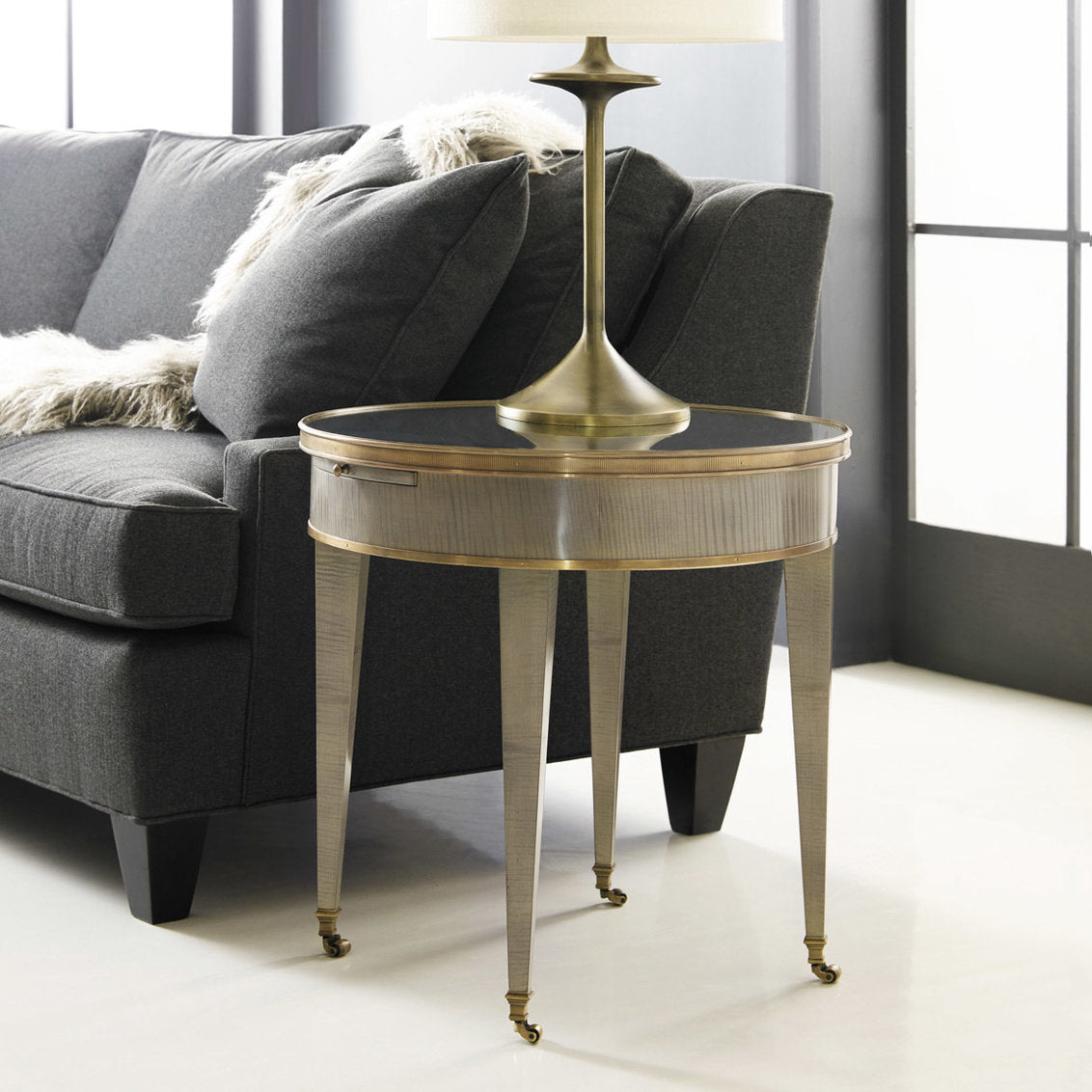 Modern History Home Tuxedo End Table With Storage