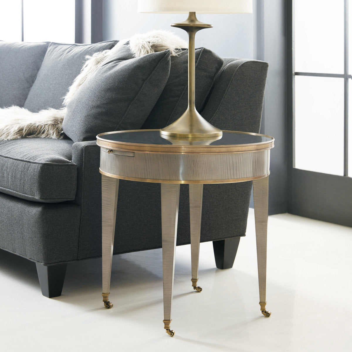Modern History Home Tuxedo End Table With Storage