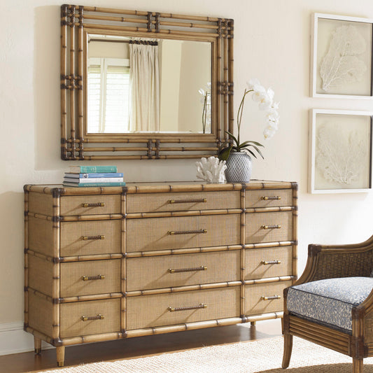 Twin Palms 12 - Drawer Solid Wood Dresser