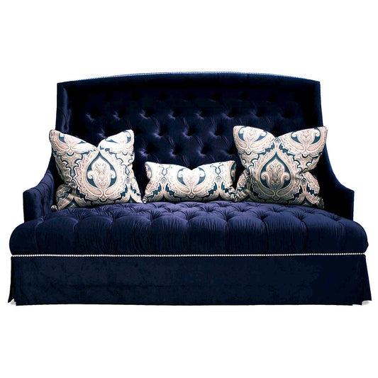 Haute House Home Ty 735 Velvet Recessed Arm Slipcovered Sofa