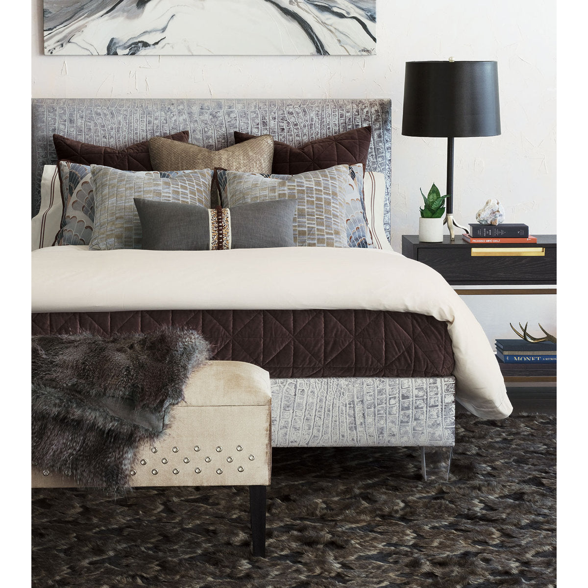Eastern Accents Upholstered Low Profile Standard Bed