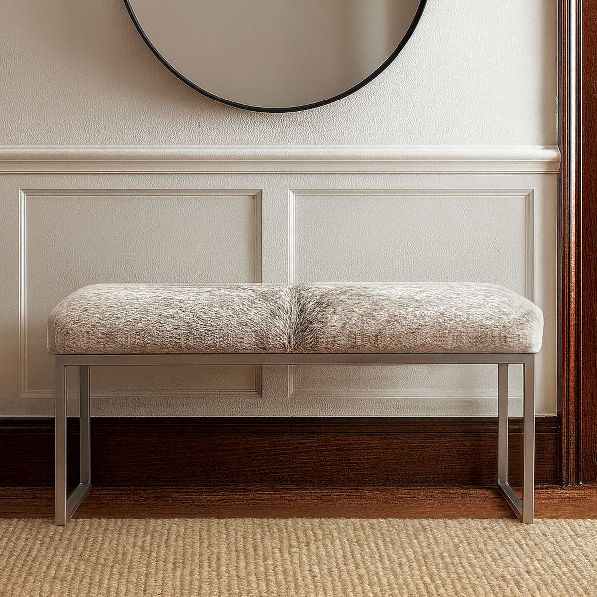 Outpost Original Upholstered Cowhide Bench
