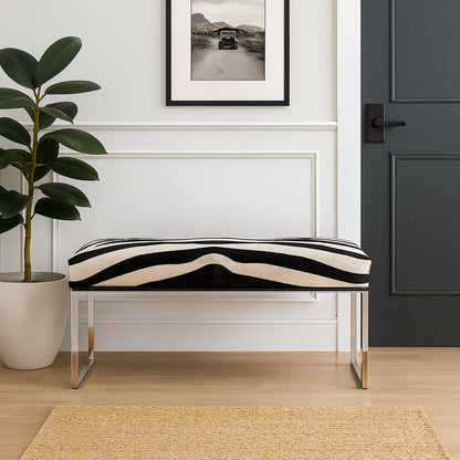 Outpost Original Upholstered Cowhide Bench
