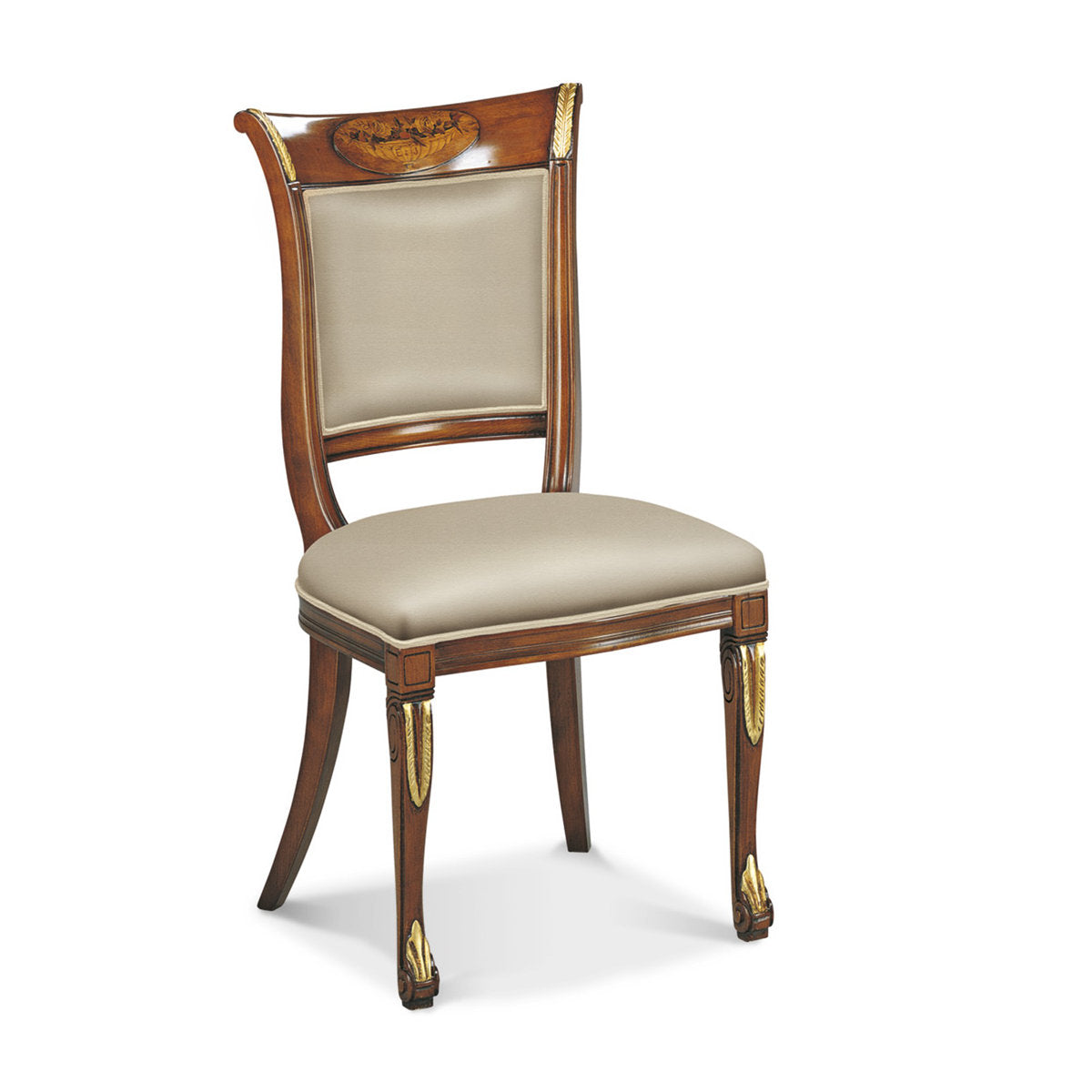 Francesco Molon Carvings Upholstered Side Chair