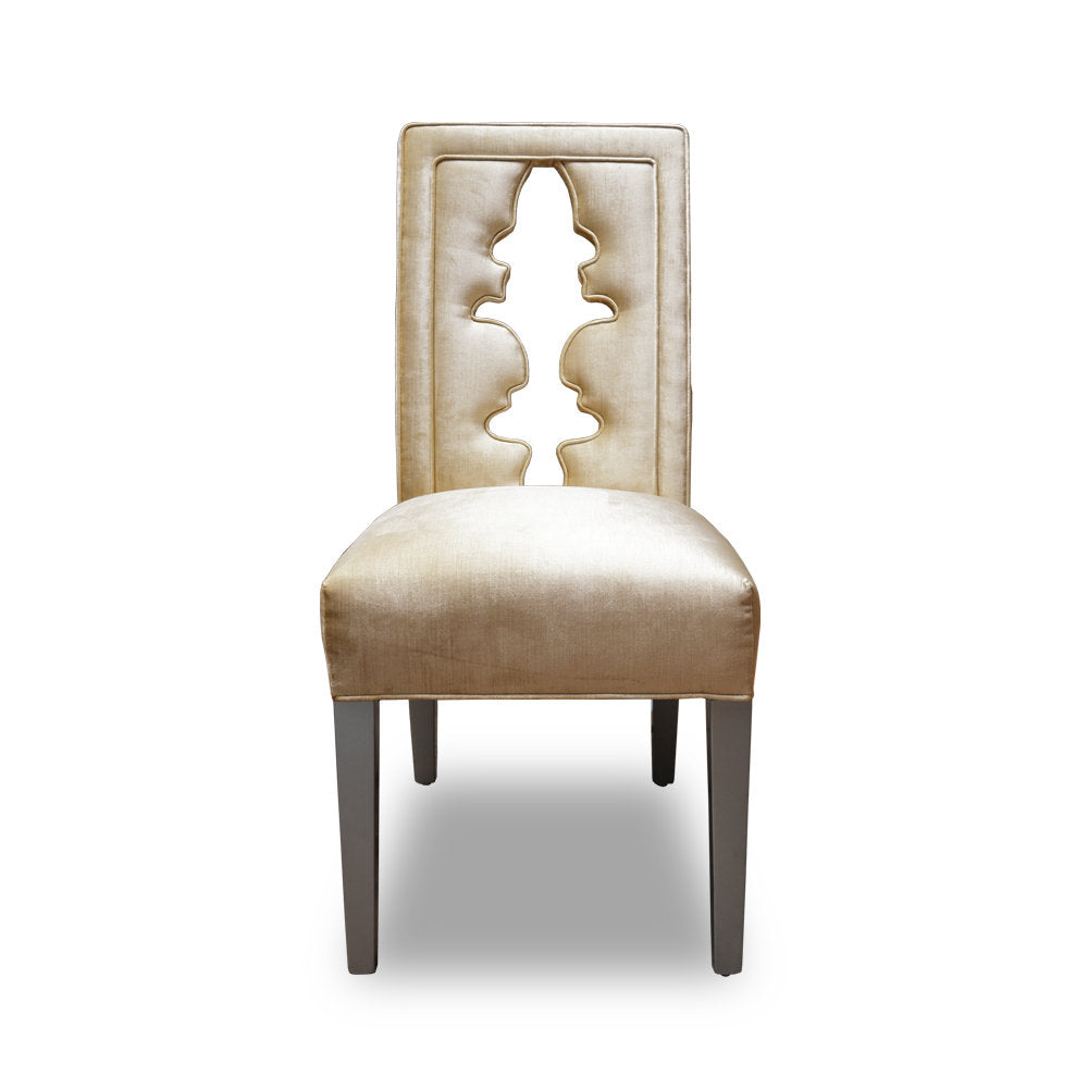 Haute House Home Velvet Upholstered Queen Anne Back Side Chair In Vanilla
