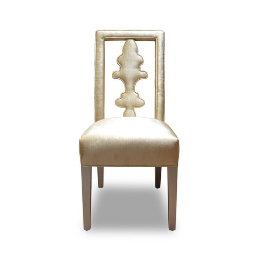 Haute House Home Velvet Upholstered Queen Anne Back Side Chair In Vanilla