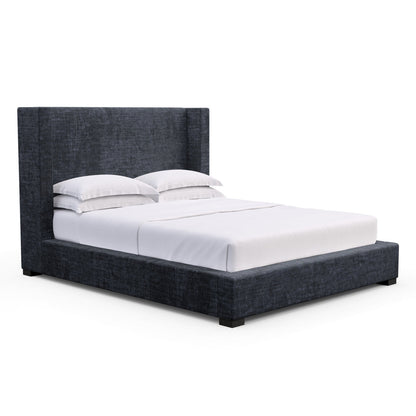 Upholstered King Wingback Bed