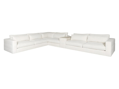 Ease White Upholstered Sectional Sofa