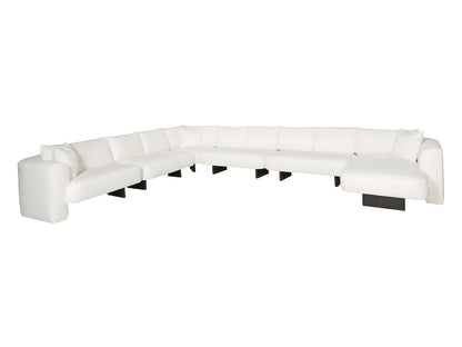 Ease White Upholstered Sectional Sofa