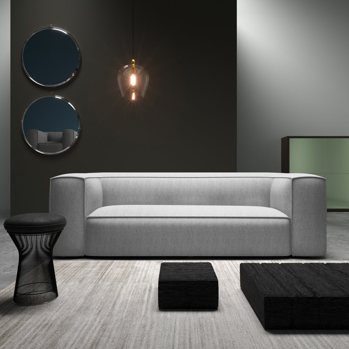 Varick Oversize Track-Arm Sofa with Flange