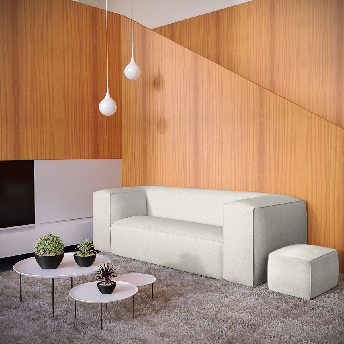 Varick Oversize Track-Arm Sofa with Flange
