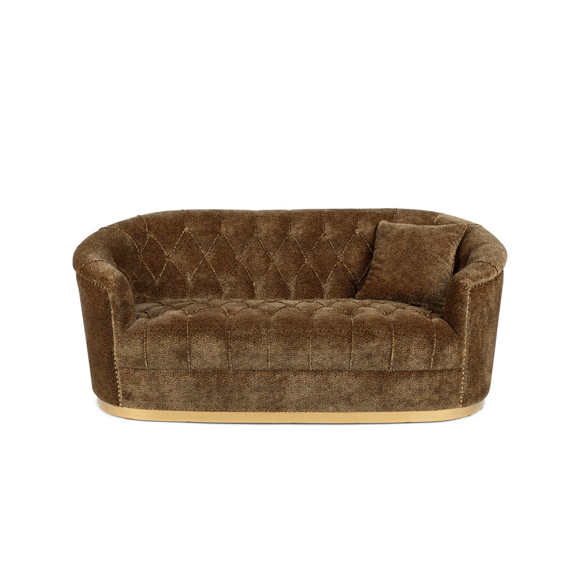 Bold Monkey 71 Velvet Round Arm Curved Sofa