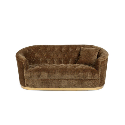 Bold Monkey 71 Velvet Round Arm Curved Sofa