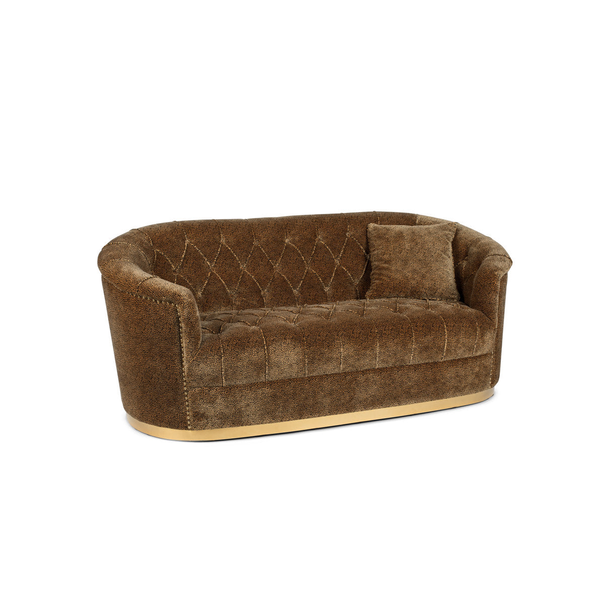 Bold Monkey 71 Velvet Round Arm Curved Sofa