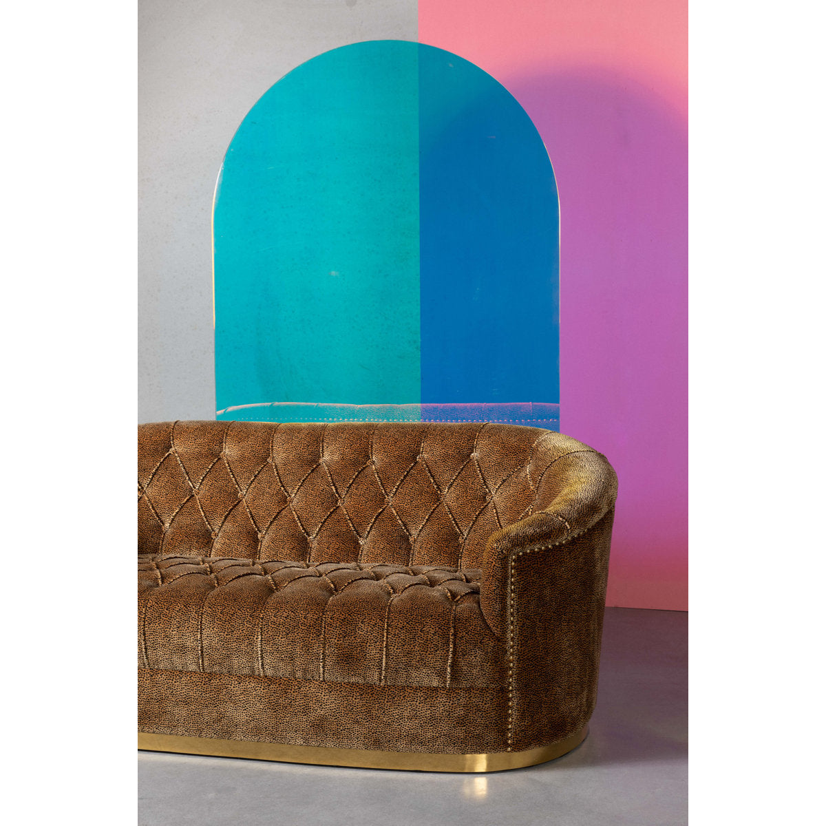 Bold Monkey 71 Velvet Round Arm Curved Sofa