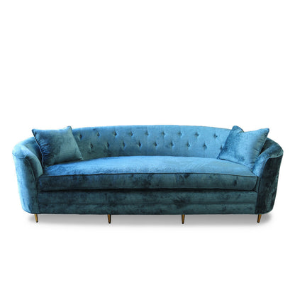 Haute House Home Vera 107 Velvet Round Arm Curved Sofa