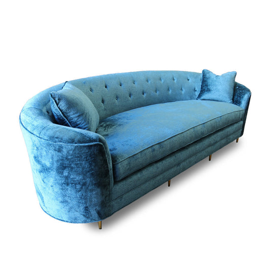 Haute House Home Vera 107 Velvet Round Arm Curved Sofa
