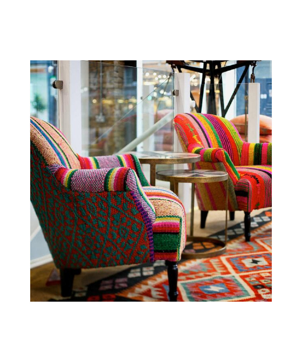 Andrew Martin Victoria Redyellowgreen Upholstered Armchair