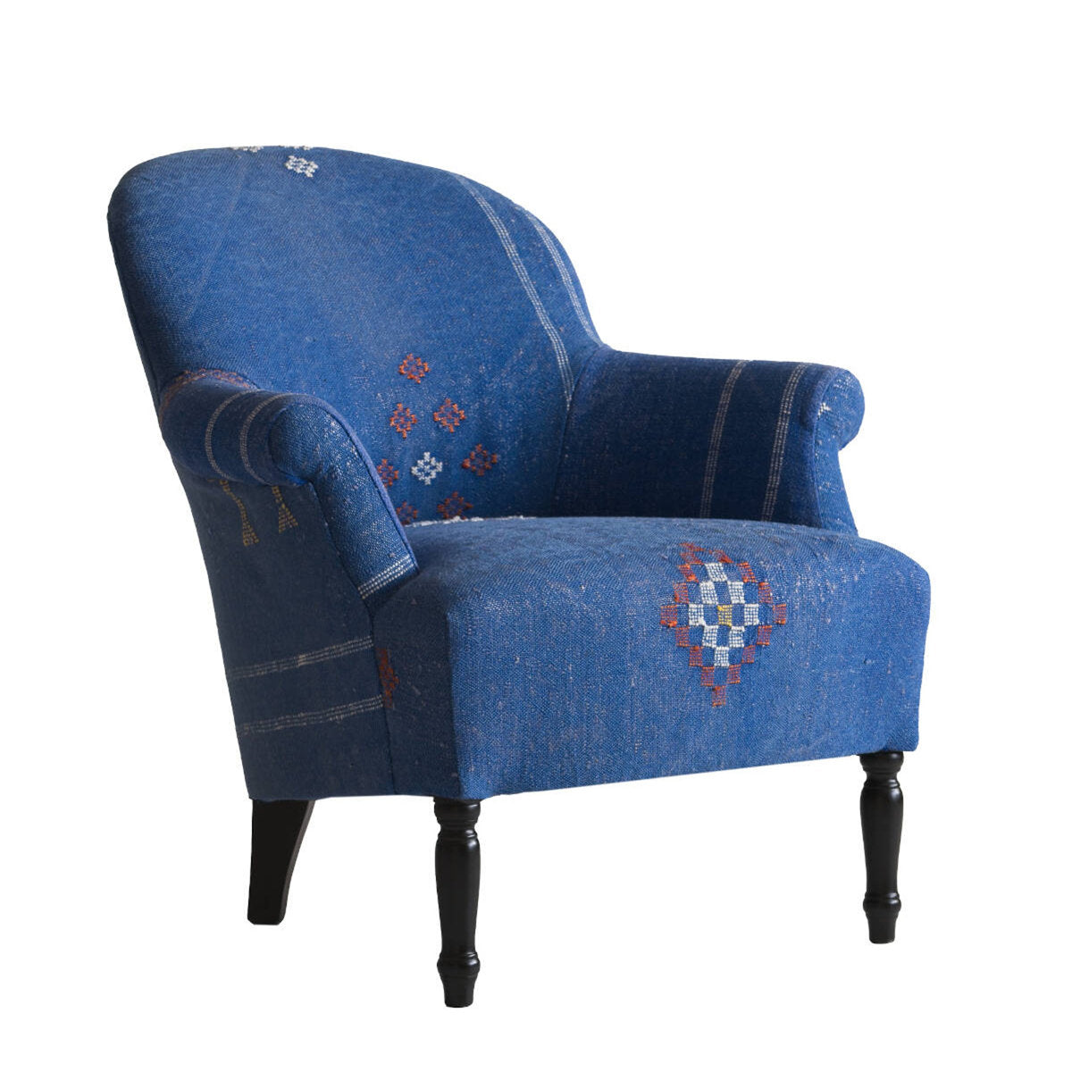 Andrew Martin Victoria Blue Upholstered Armchair