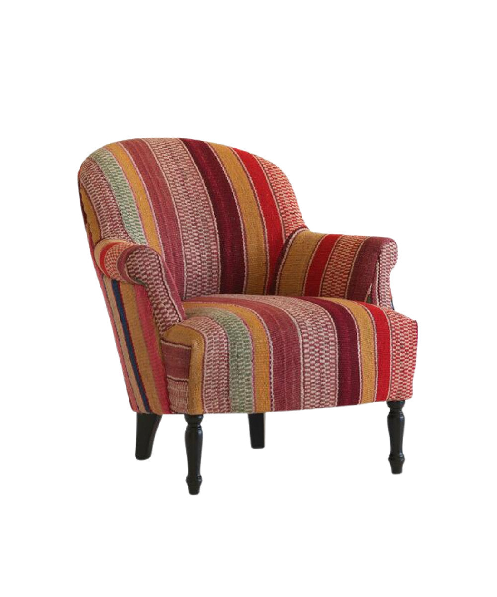 Andrew Martin Victoria Redyellowgreen Upholstered Armchair