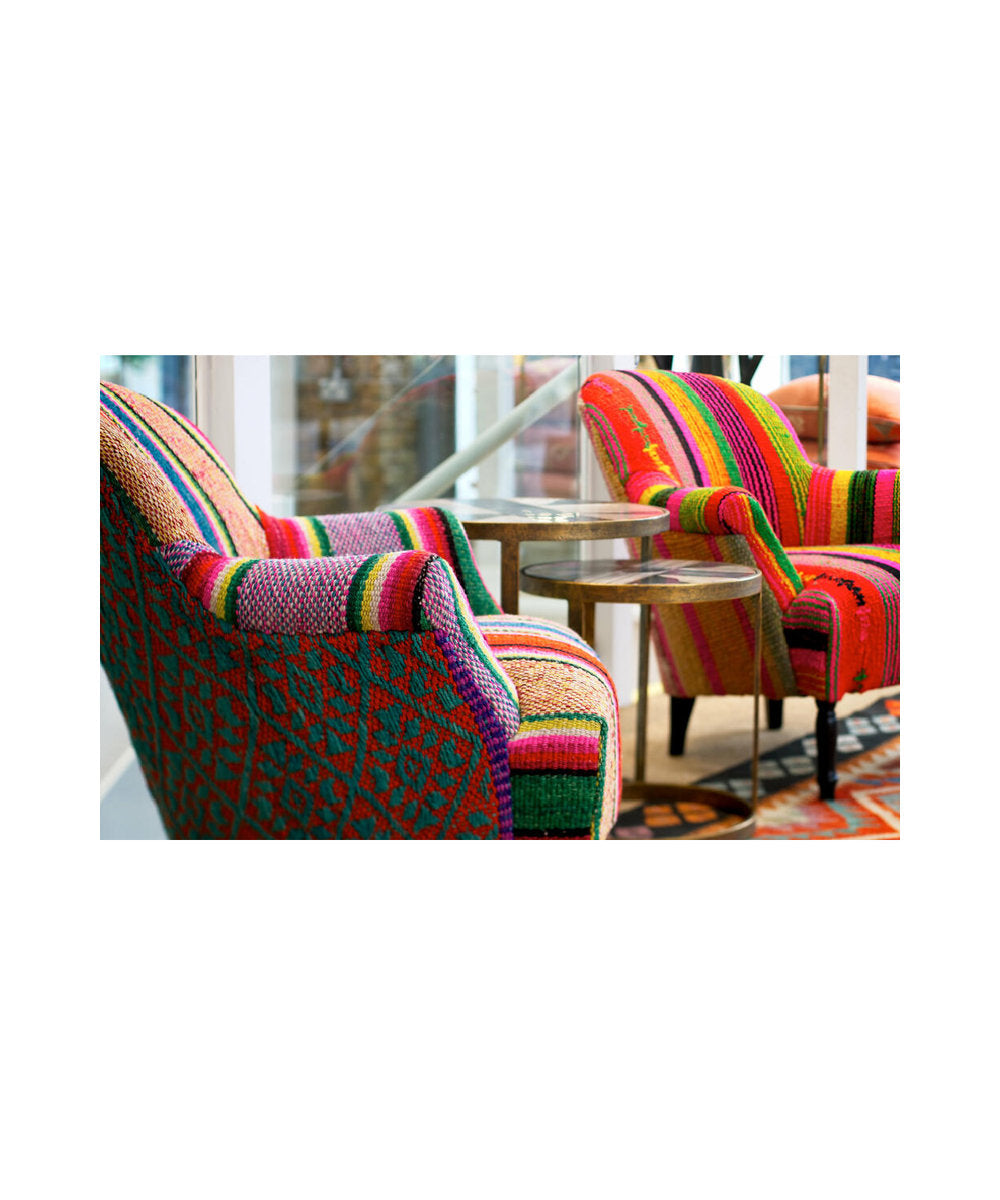 Andrew Martin Victoria Redyellowgreen Upholstered Armchair