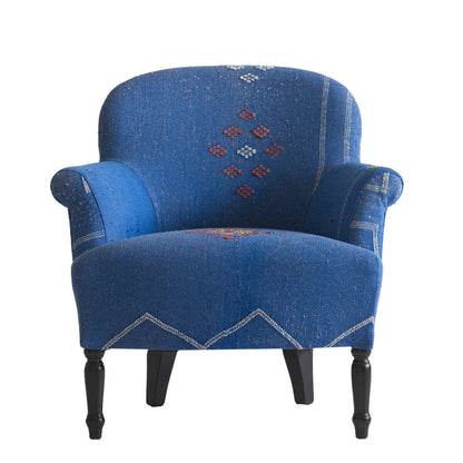 Andrew Martin Victoria Blue Upholstered Armchair