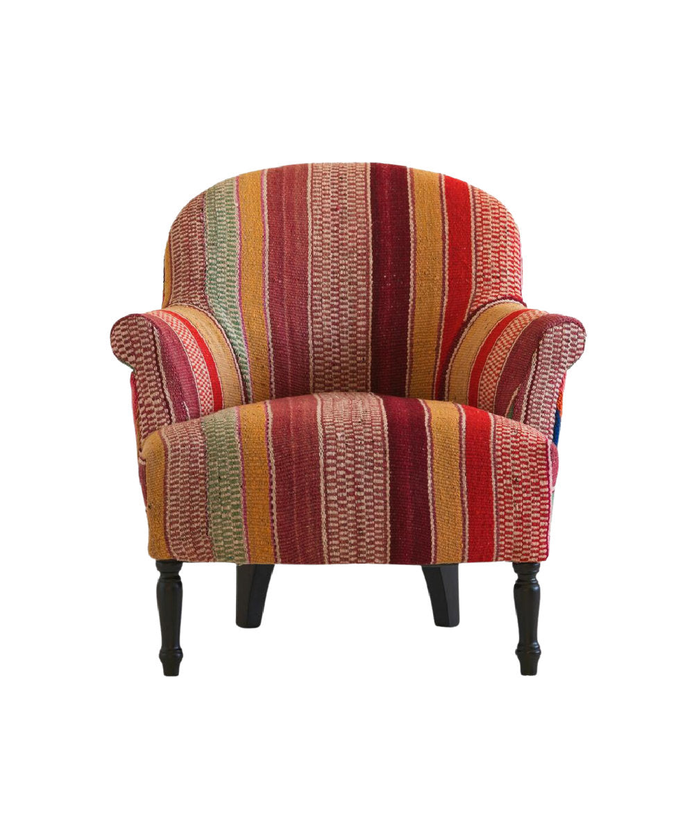 Andrew Martin Victoria Redyellowgreen Upholstered Armchair